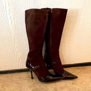Charles David suede and patent leather boots